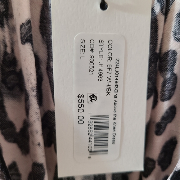 Milly NWT Wrap GINA Animal Print Adjustable Black Long sleeve Dress LG - Picture 7 of 13